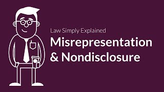 Misrepresentation and Nondisclosure  Contracts  Defenses amp Excuses [upl. by Shuping]