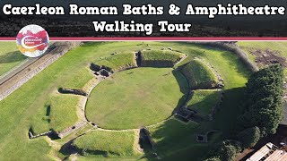 CAERLEON ROMAN BATHS amp AMPHITHEATRE WALES  Walking Tour  Pinned on Places [upl. by Anitsuj75]