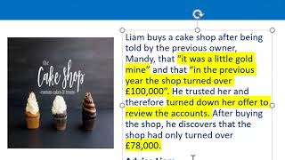 How to apply misrepresentation Liam cupcake scenario [upl. by Ysset]