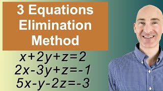 Solving Systems of 3 Equations Elimination [upl. by Fayina37]